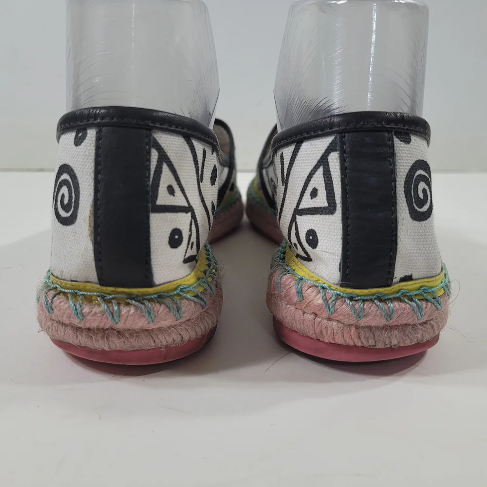 Sophia Webster Black and White Patterned Espadrilles Loafers Size 38.5